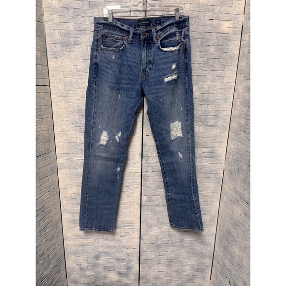 Lucky Brand Other - Lucky Brand Mens 33/32 121 Slim Jeans Blue Distressed Ripped Rugged Grunge